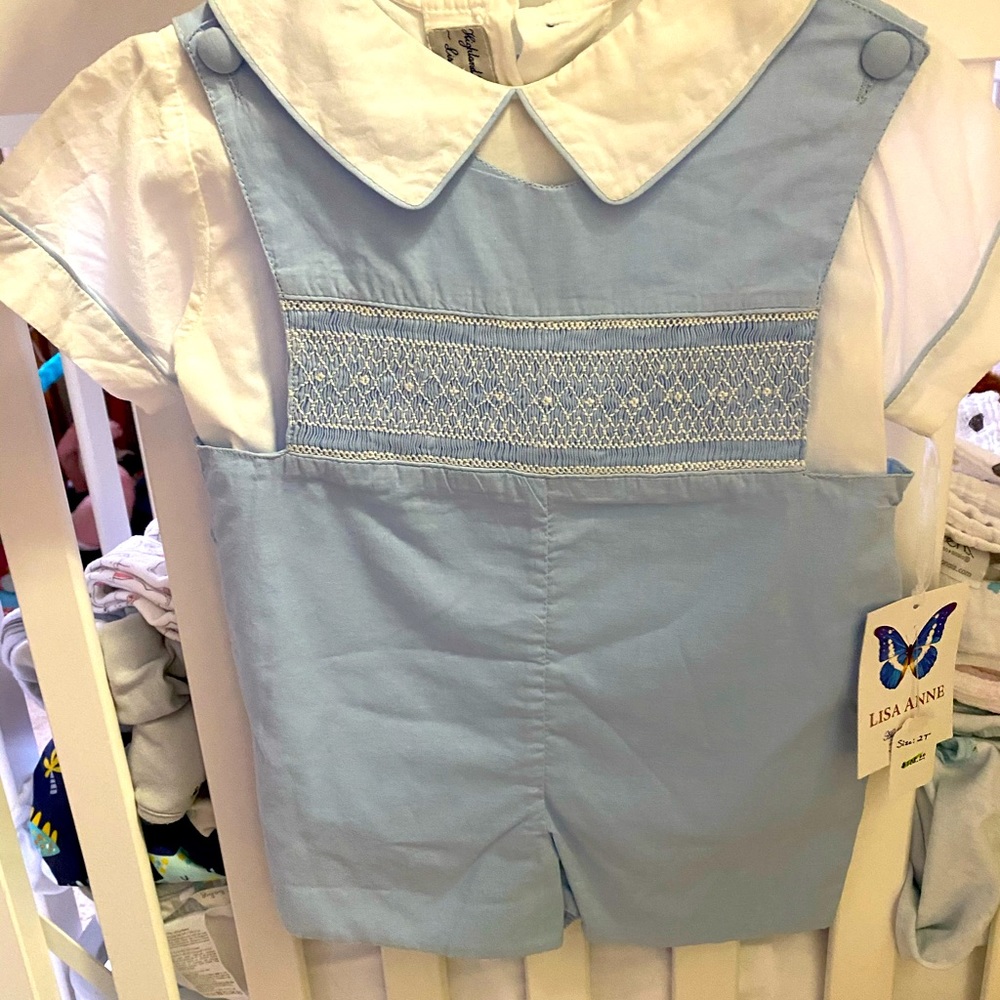 2T Jon Jon highland Porch Children’s•Lisa Anne’s designs•baby blue smocking•NWT
